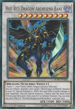Hot Red Dragon Archfiend Bane DUPO-EN058 card from Duel Power