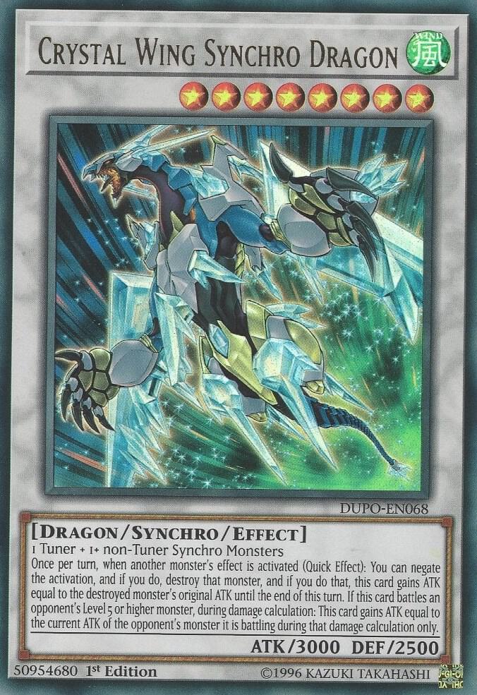Crystal Wing Synchro Dragon DUPO-EN068 card from Duel Power