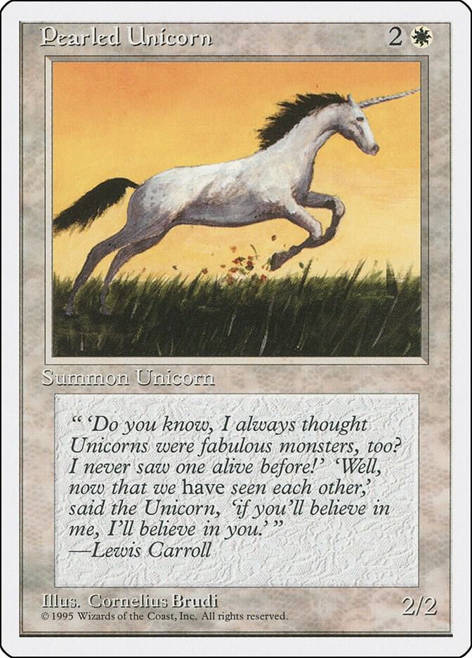 Pearled Unicorn card from Fourth Edition