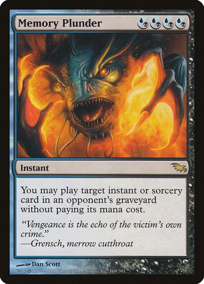 Memory Plunder 169 card from Shadowmoor