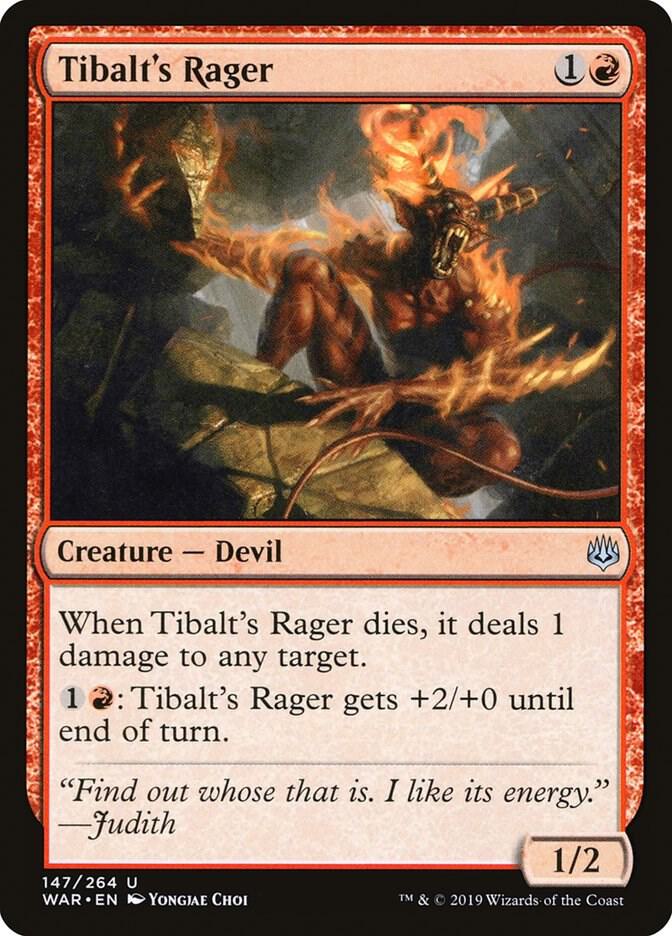 Tibalt's Rager 147 card from War of the Spark