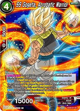 SS Gogeta, Acrobatic Warrior EX04-01 card from Expansion Deck Box Set 04: Unity of Saiyans