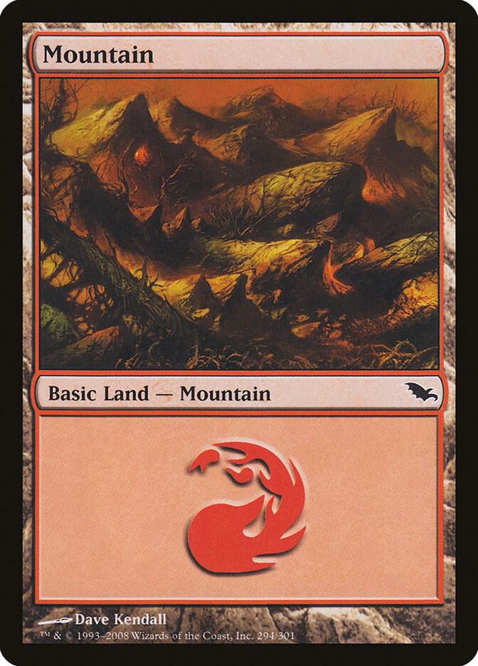 Mountain 294 card from Shadowmoor