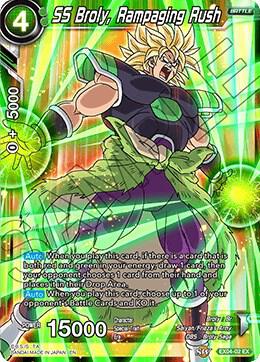SS Broly, Rampaging Rush EX04-02 card from Expansion Deck Box Set 04: Unity of Saiyans