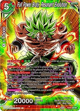 Full Power Broly, Resonant Evolution EX04-04 card from Expansion Deck Box Set 04: Unity of Saiyans