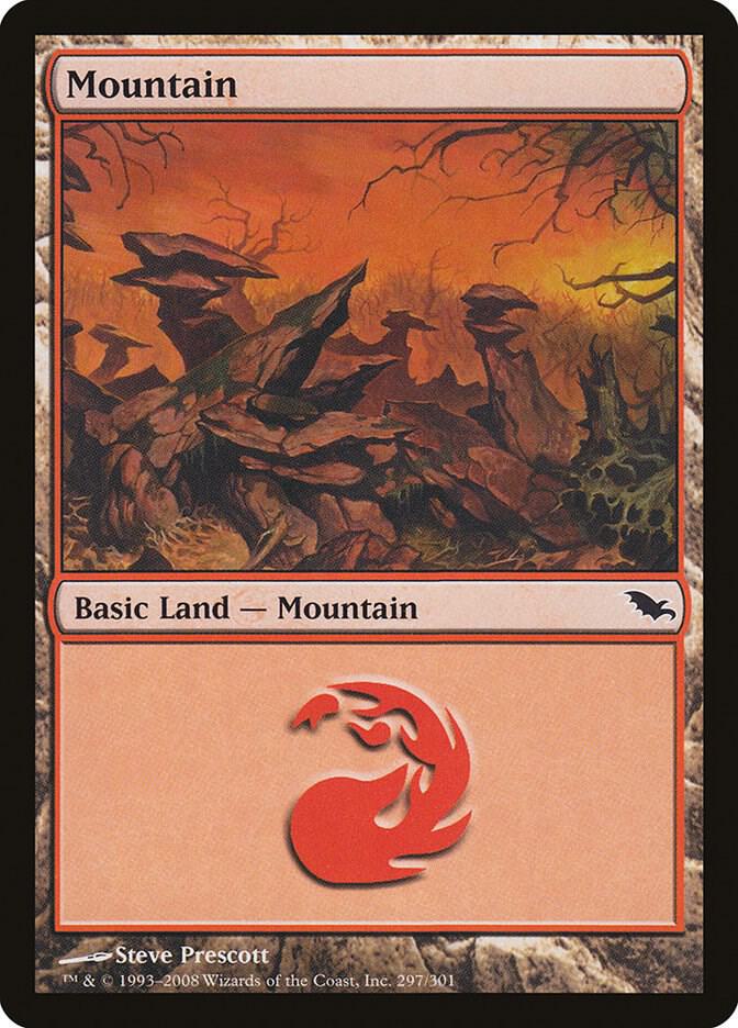 Mountain 297 card from Shadowmoor