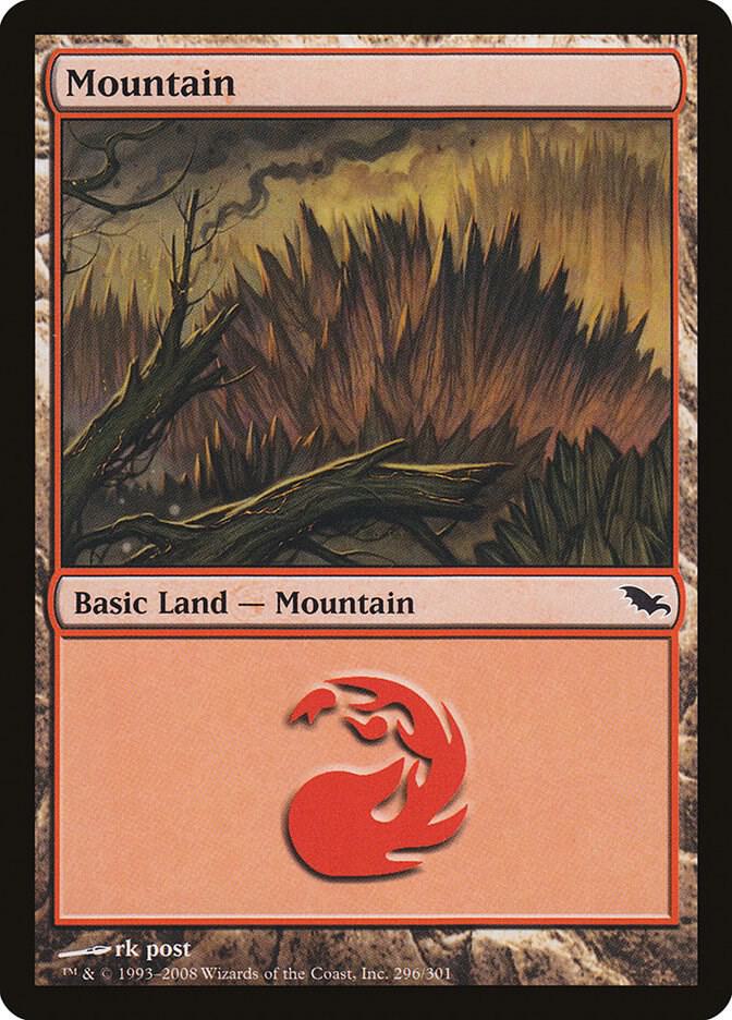 Mountain 296 card from Shadowmoor