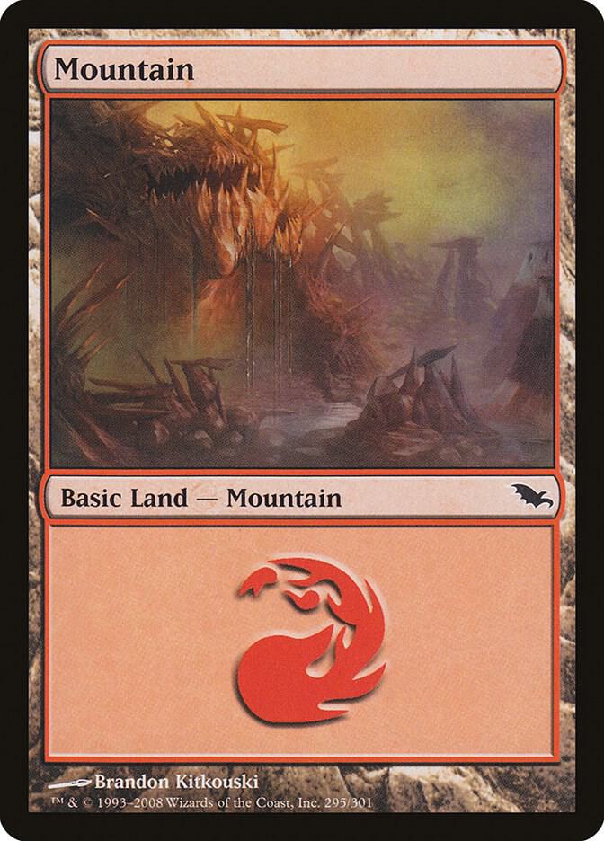 Mountain 295 card from Shadowmoor
