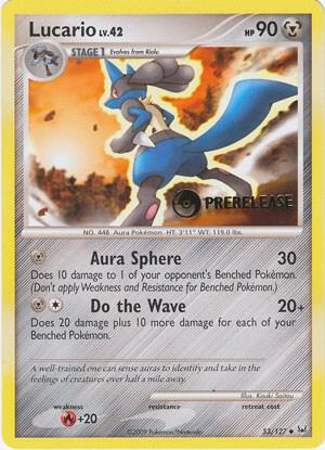 Lucario (Prerelease) 53/127 card from Diamond and Pearl Promos