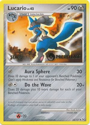 Lucario (Prerelease) [Staff] 53/127 card from Diamond and Pearl Promos