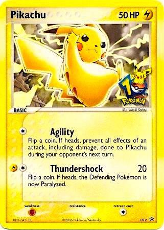 Pikachu (10th Anniversary) 012 card from Miscellaneous Cards & Products