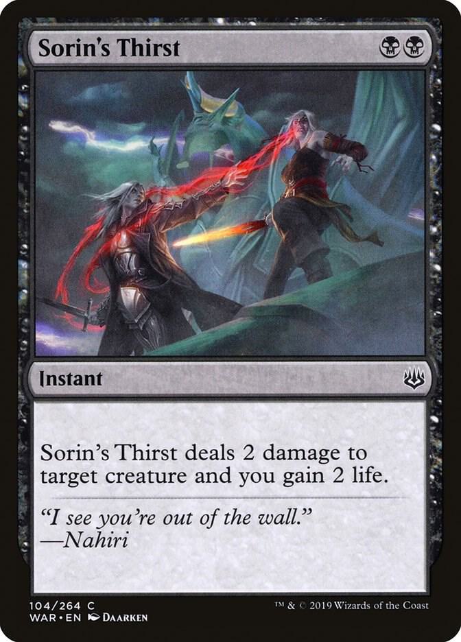 Sorin's Thirst 104 card from War of the Spark