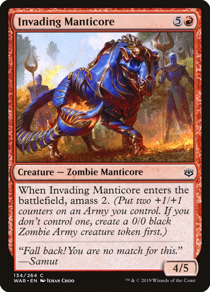 Invading Manticore 134 card from War of the Spark