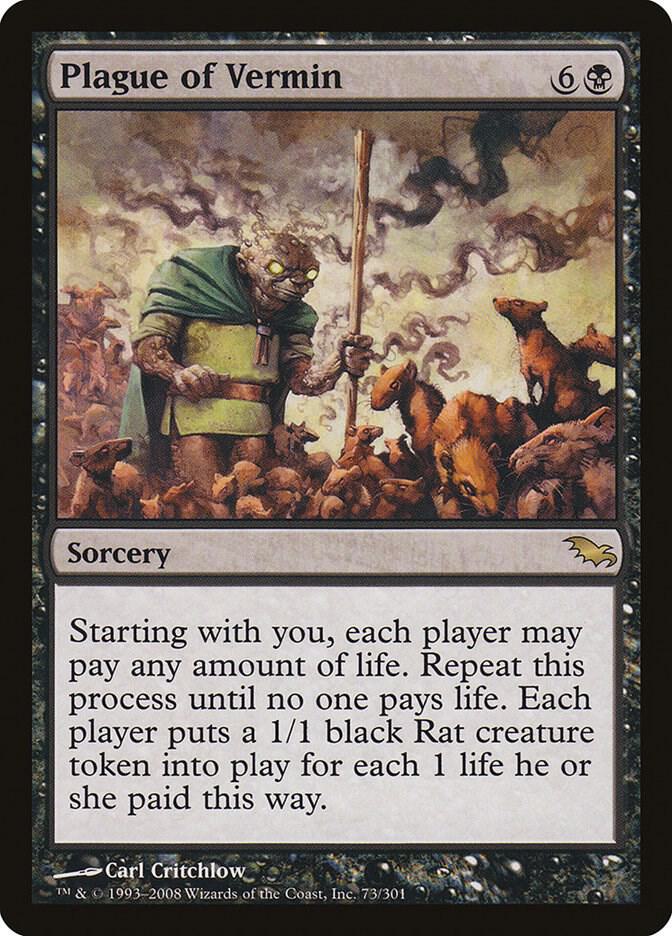 Plague of Vermin 73 card from Shadowmoor
