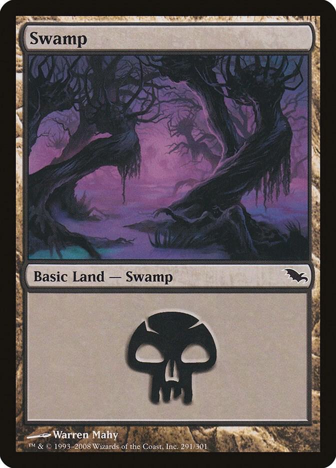 Swamp 291 card from Shadowmoor