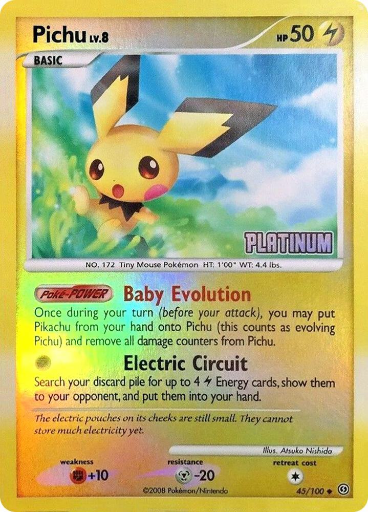 Pichu - 45/106 [Platinum] 045/100 card from Burger King Promos