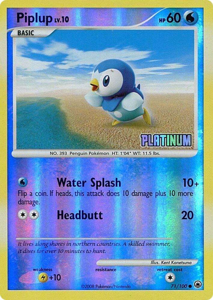 Piplup - 71/100 [Platinum] 071/100 card from Burger King Promos
