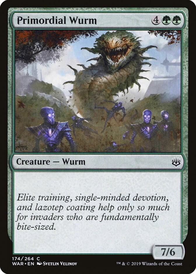 Primordial Wurm 174 card from War of the Spark