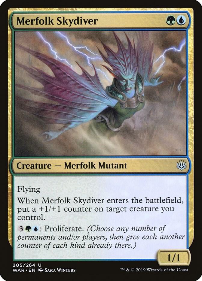Merfolk Skydiver 205 card from War of the Spark
