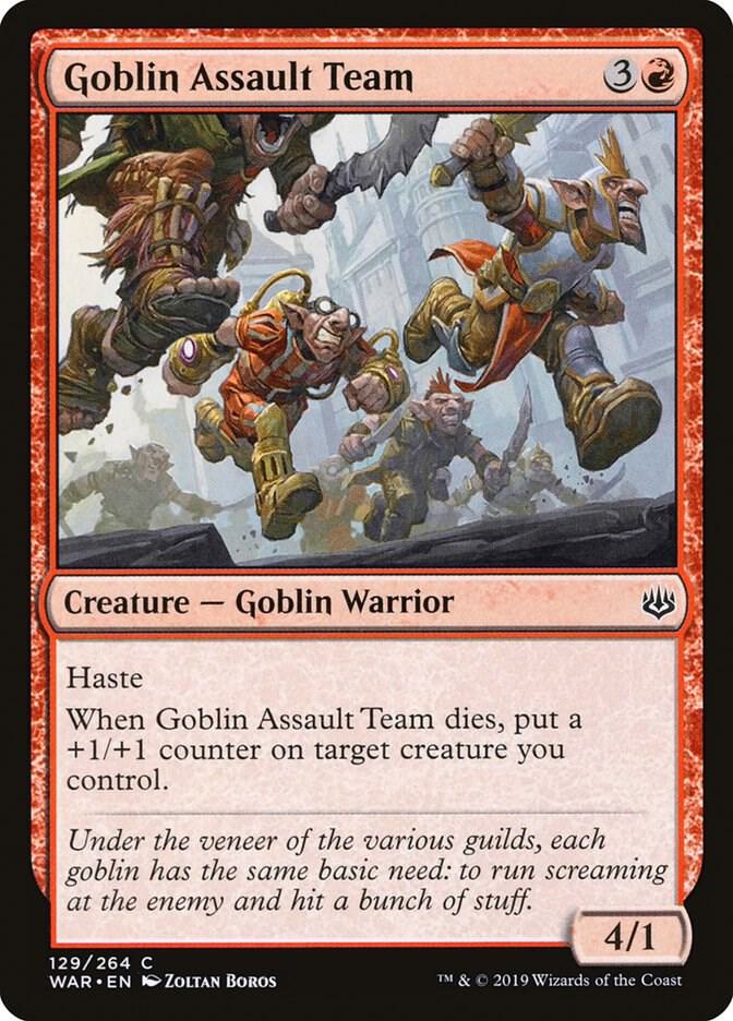 Goblin Assault Team 129 card from War of the Spark