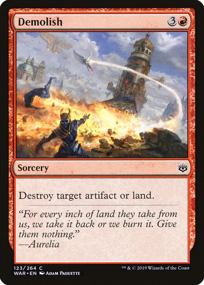 Demolish 123 card from War of the Spark