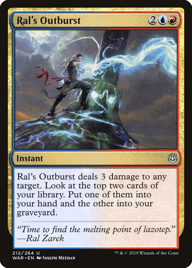 Ral's Outburst 212 card from War of the Spark