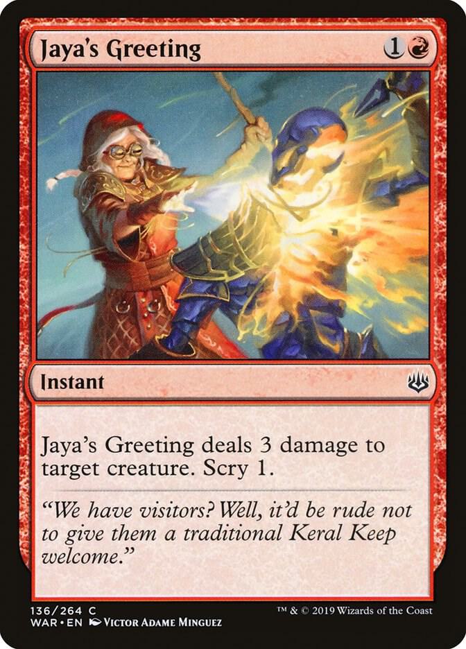 Jaya's Greeting 136 card from War of the Spark