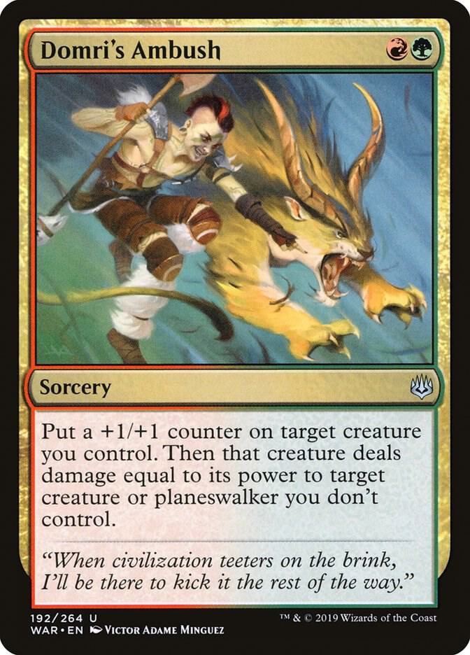 Domri's Ambush 192 card from War of the Spark