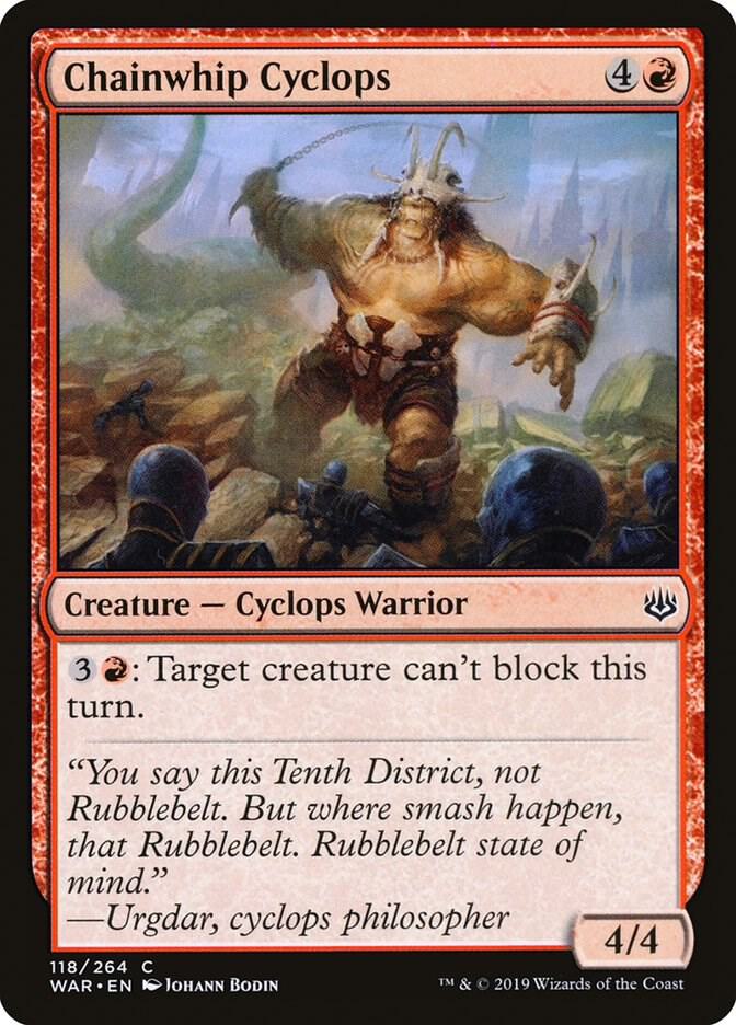 Chainwhip Cyclops 118 card from War of the Spark