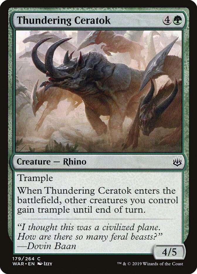 Thundering Ceratok 179 card from War of the Spark