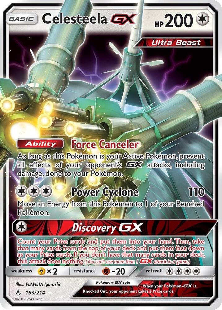 Celesteela GX 163/214 card from SM - Unbroken Bonds