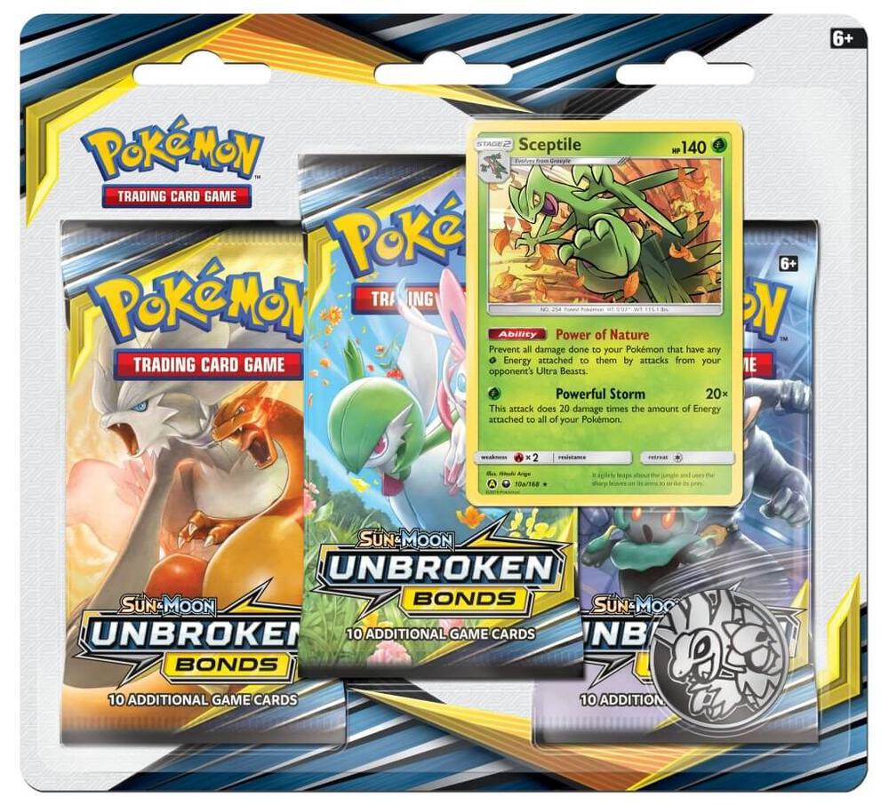 Unbroken Bonds 3 Pack Blister [Sceptile] card from SM - Unbroken Bonds