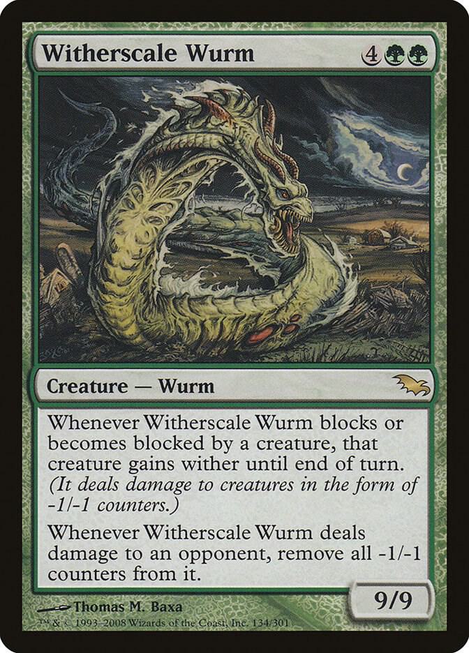 Witherscale Wurm 134 card from Shadowmoor