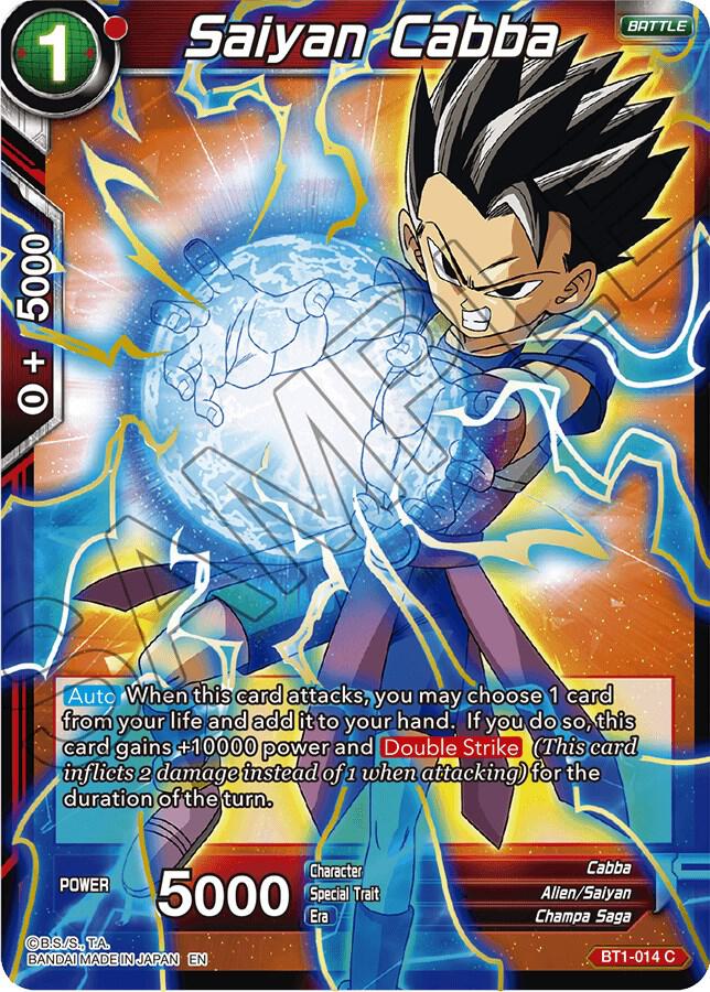Saiyan Cabba (Alternate Art) BT1-014 card from Special Anniversary Set
