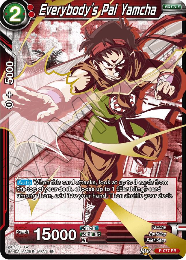 Everybody's Pal Yamcha (Alternate Art) P-077 card from Special Anniversary Set