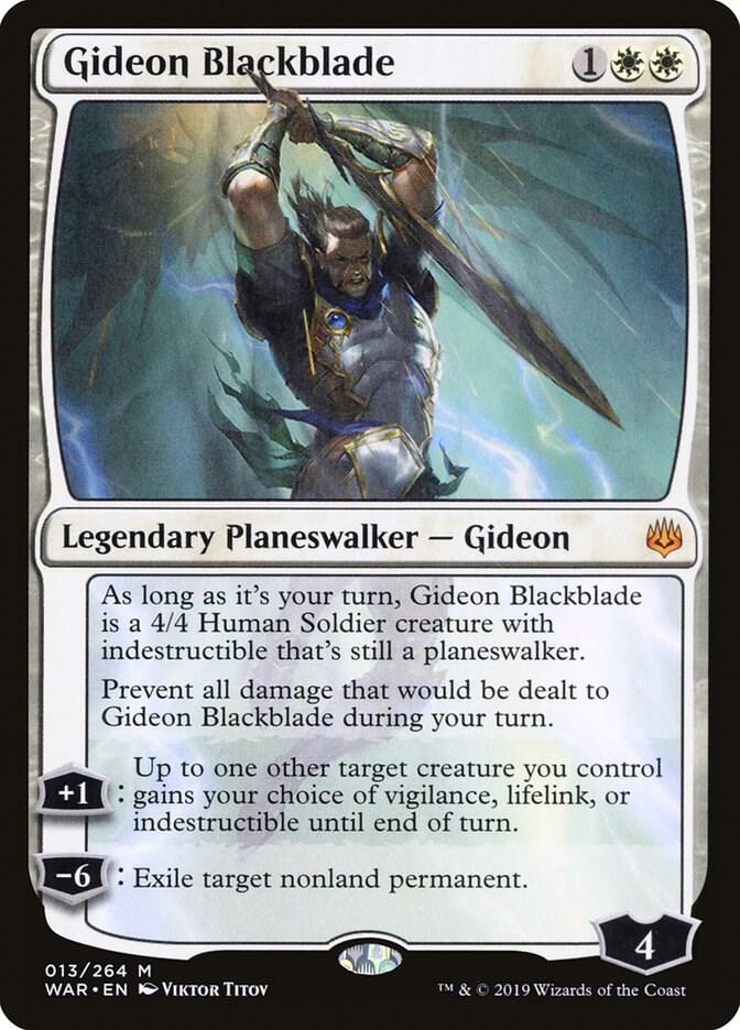 Gideon Blackblade 13 card from War of the Spark