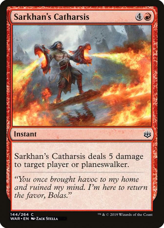 Sarkhan's Catharsis 144 card from War of the Spark