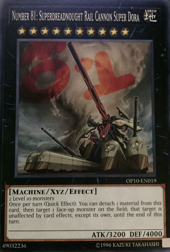 Number 81: Superdreadnought Rail Cannon Super Dora OP10-EN019 card from OTS Tournament Pack 10