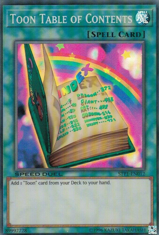 Toon Table of Contents STP1-EN012 card from Speed Duel: Tournament Pack 1