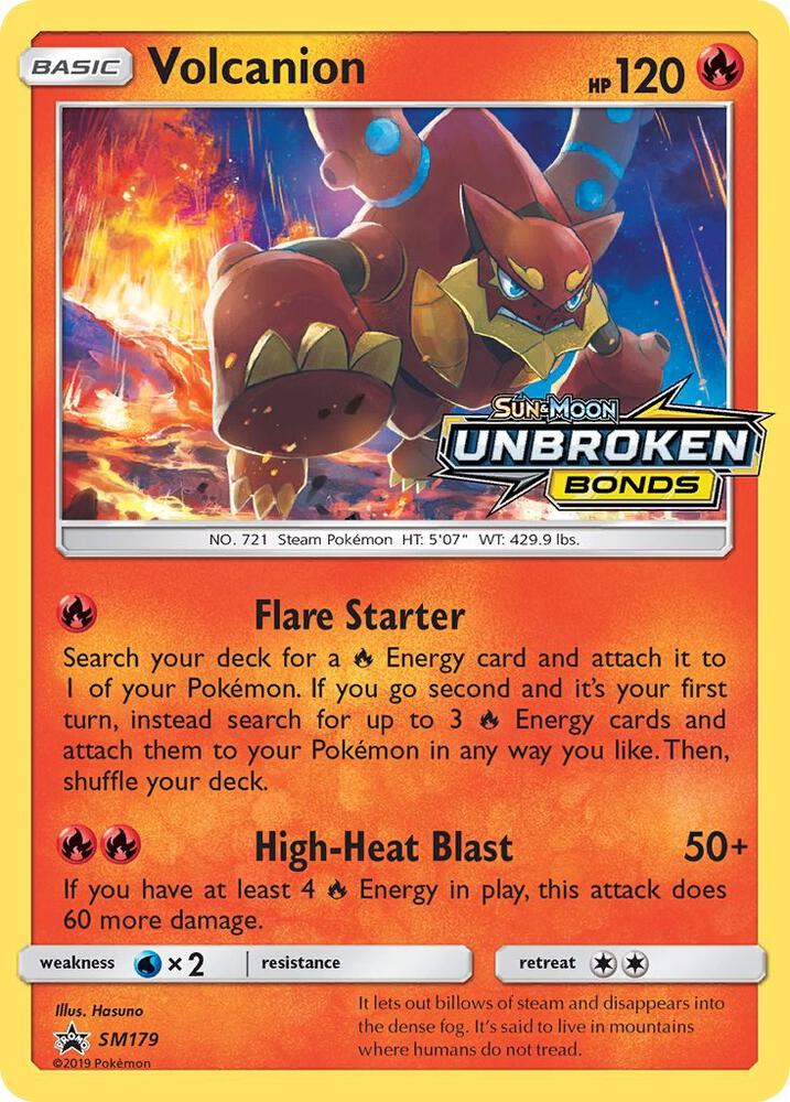 Volcanion (Prerelease) SM179 card from SM Promos