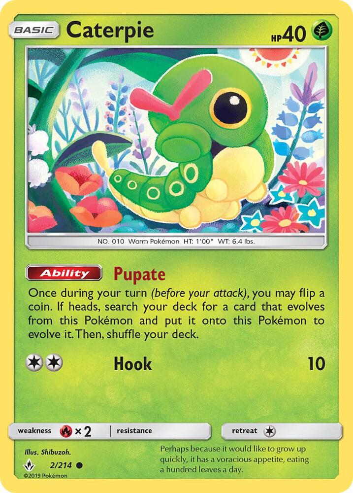 Caterpie 2/214 card from SM - Unbroken Bonds