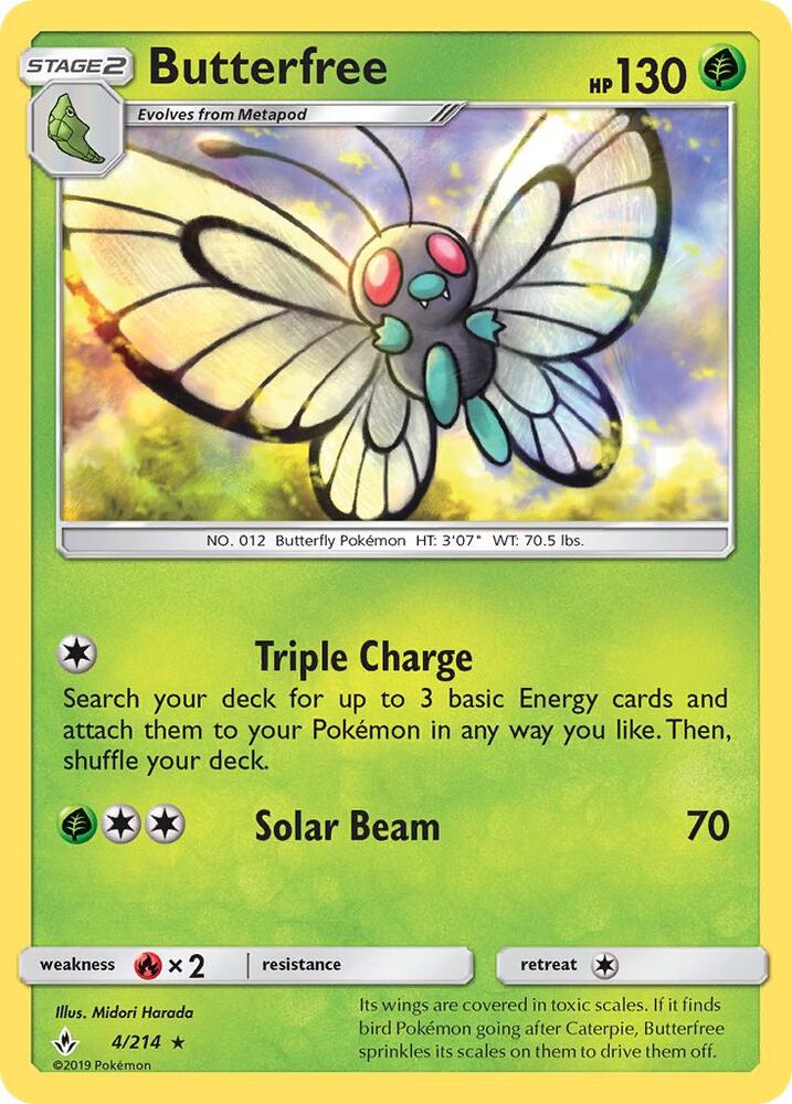 Butterfree 4/214 card from SM - Unbroken Bonds