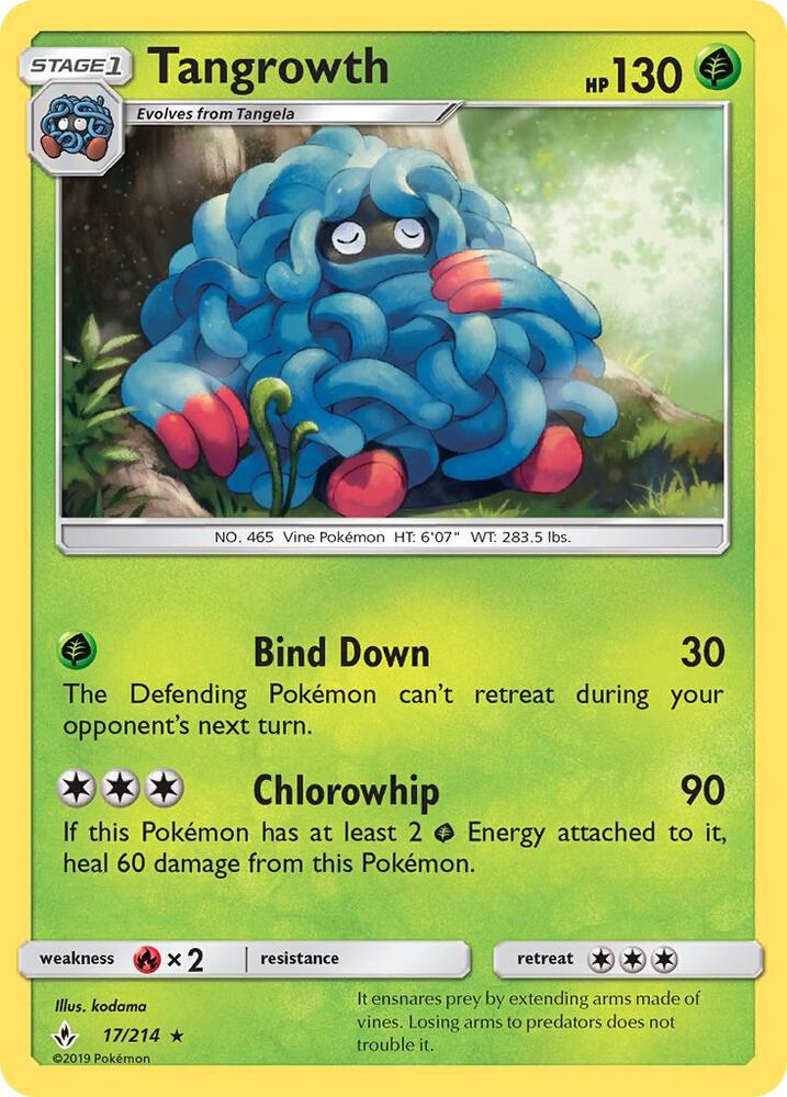 Tangrowth 17/214 card from SM - Unbroken Bonds