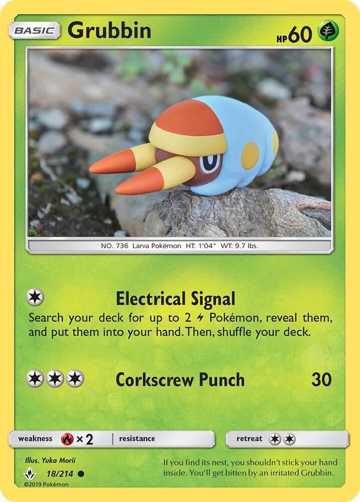 Grubbin 18/214 card from SM - Unbroken Bonds