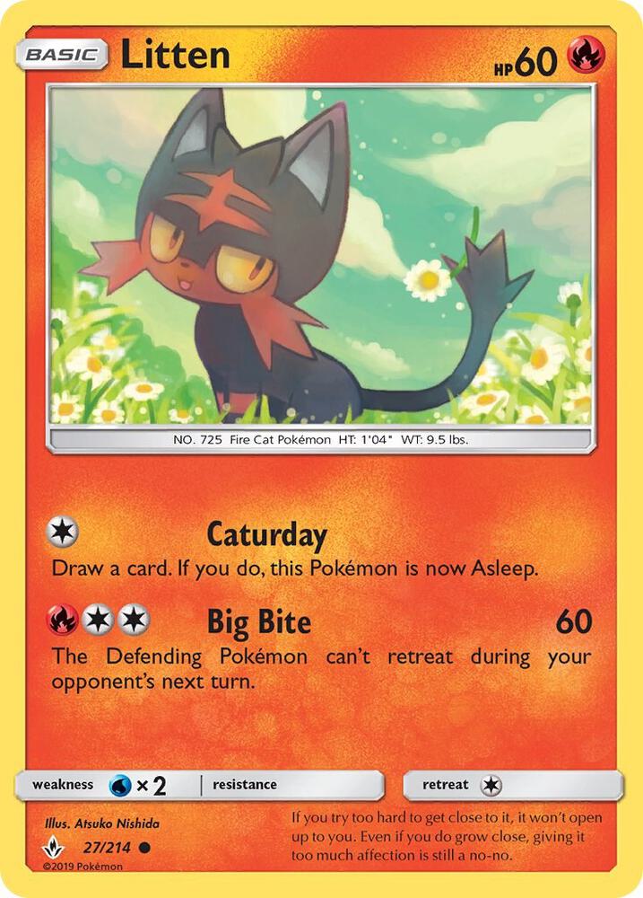 Litten (27) 27/214 card from SM - Unbroken Bonds