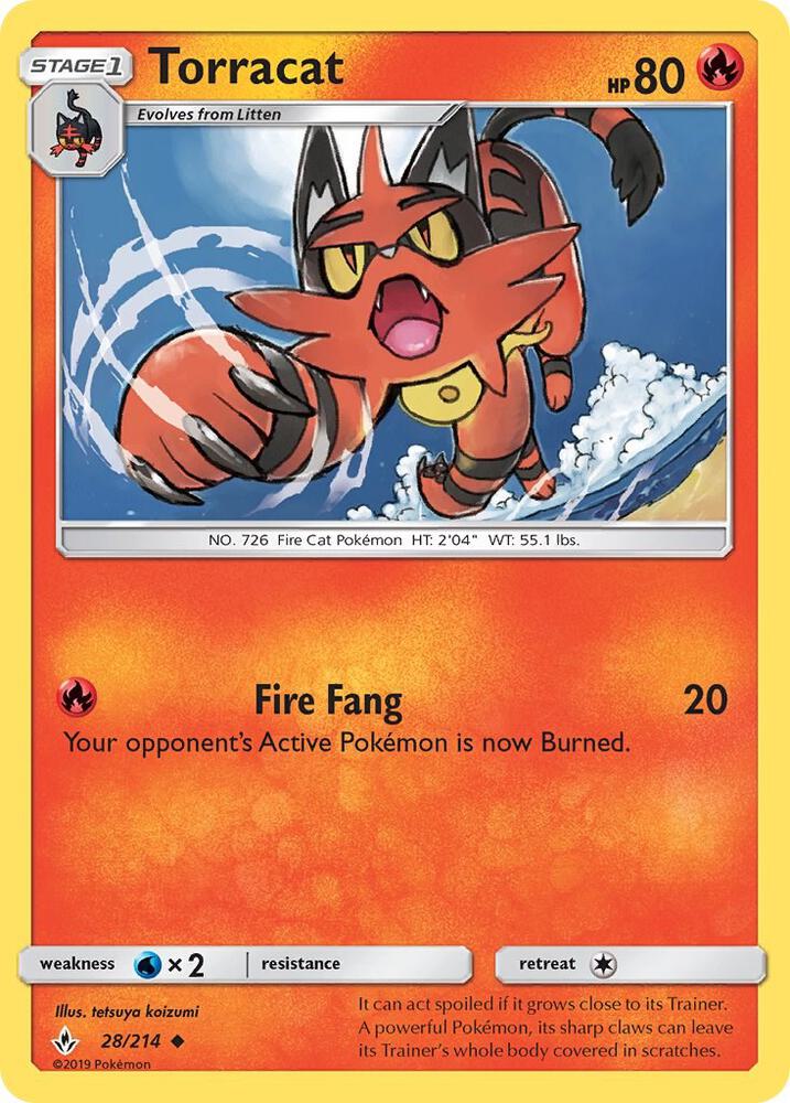 Torracat 28/214 card from SM - Unbroken Bonds