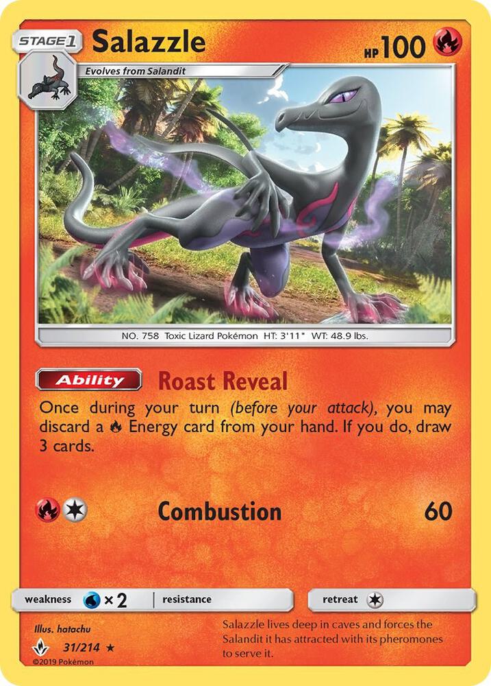 Salazzle 31/214 card from SM - Unbroken Bonds