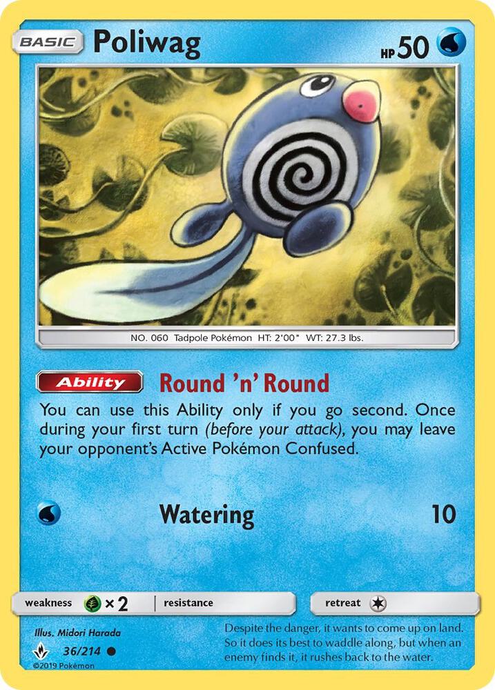 Poliwag (36) 36/214 card from SM - Unbroken Bonds