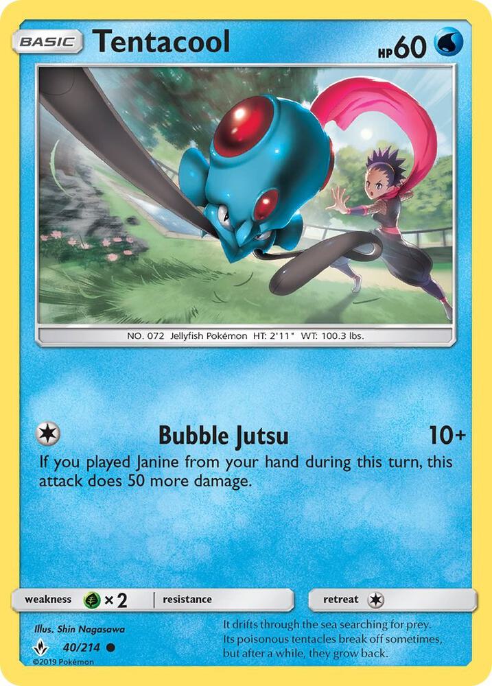 Tentacool 40/214 card from SM - Unbroken Bonds