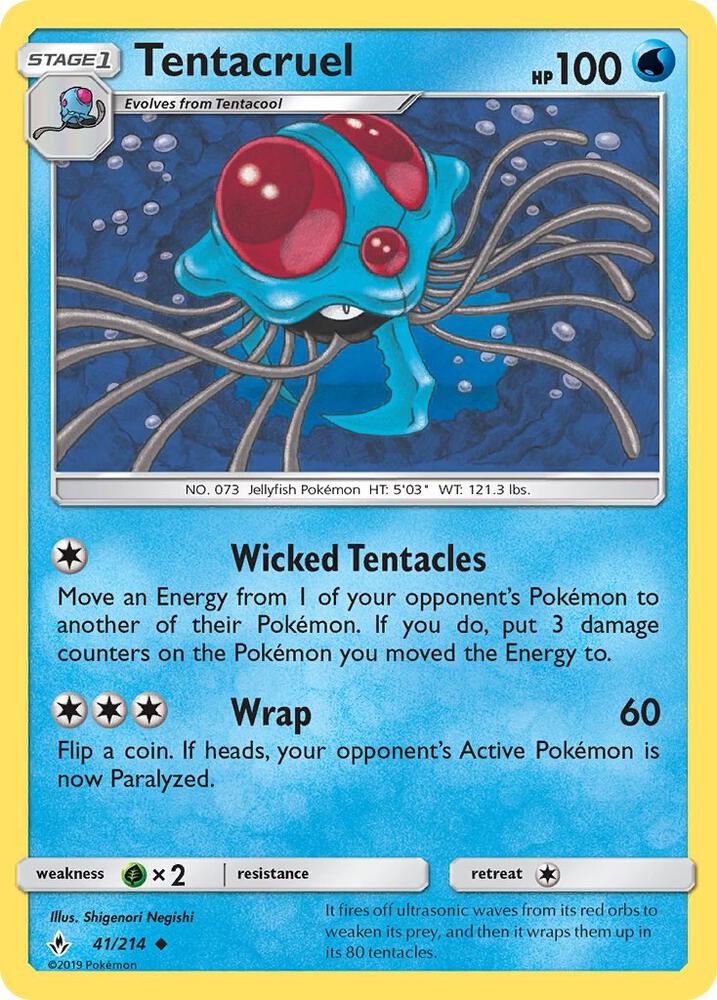 Tentacruel 41/214 card from SM - Unbroken Bonds